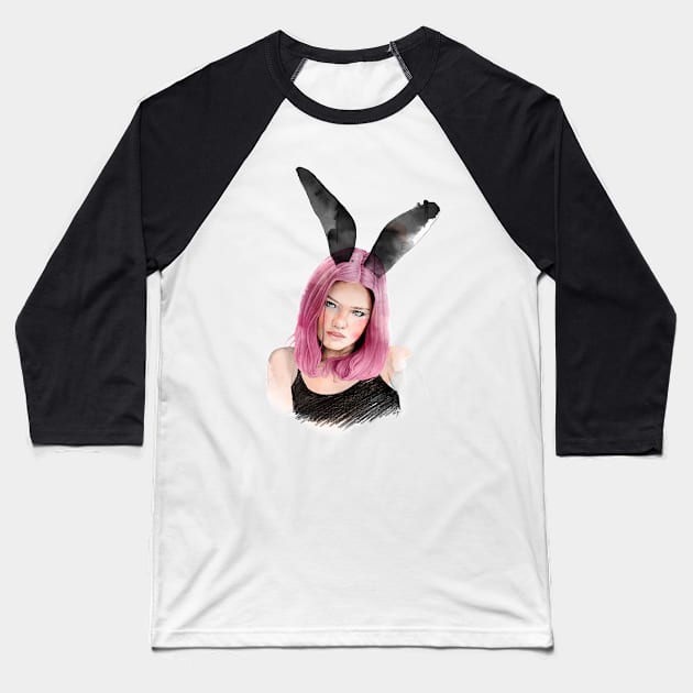 Bunny Baseball T-Shirt by InaStanimirova